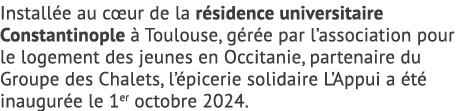 Install e au c ur de la r sidence universitaire Constantinople  Toulouse, g r e par l’association pour le logement d...