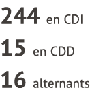 244 en CDI 15 en CDD 16 alternants