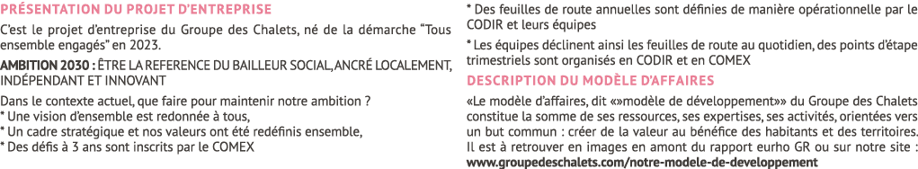 Pr sentation du projet d’entreprise C’est le projet d’entreprise du Groupe des Chalets, n de la d marche “Tous ensem...