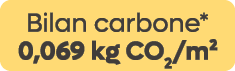 Bilan carbone* 0,069 kg CO2/m² 