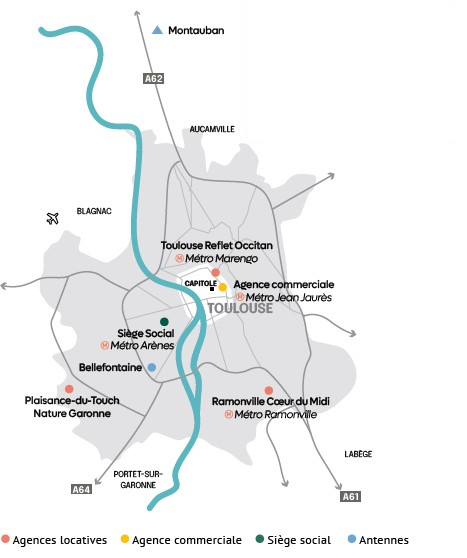 Carte implantation des agences du Groupe