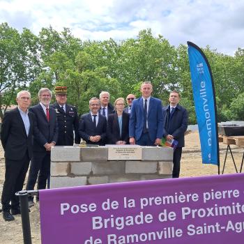 Pose de la 1ère pierre de la nouvelle brigade de Ramonville Saint-Agne